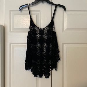 Black tank top beach cover up. Size S